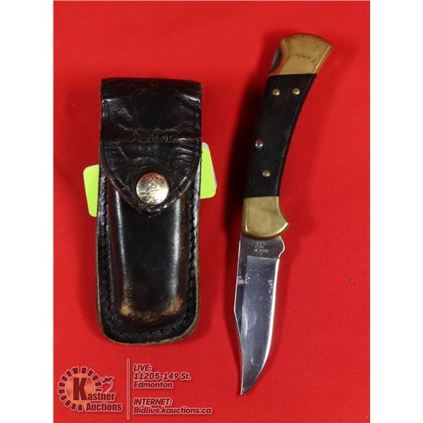 BUCK KNIFE- 112A USA IN LEATHER SHEATH