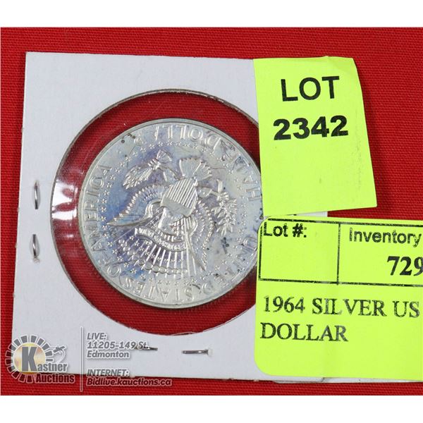 1964 SILVER US KENNEDY HALF DOLLAR