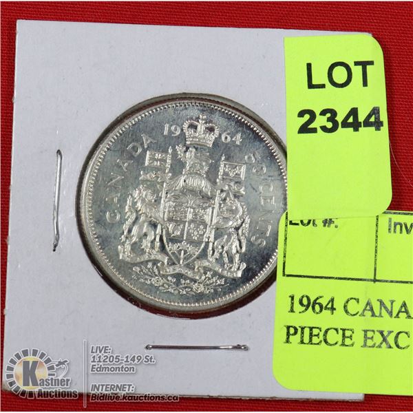 1964 CANADIAN SILVER 50 CENT PIECE EXC