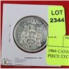 Image 1 : 1964 CANADIAN SILVER 50 CENT PIECE EXC