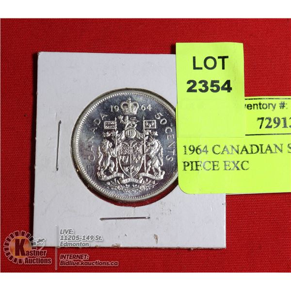 1964 CANADIAN SILVER 50 CENT PIECE EXC