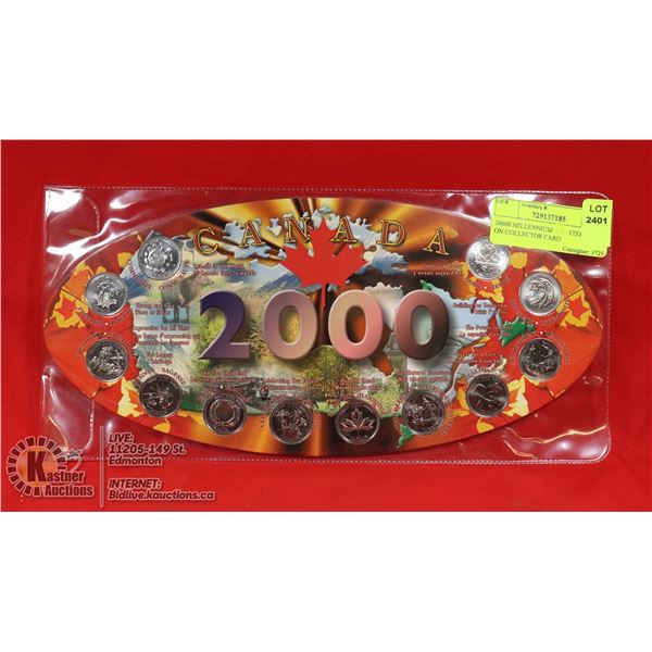 20000 MILLENNIUM QUARTER SET ON COLLECTOR CARD