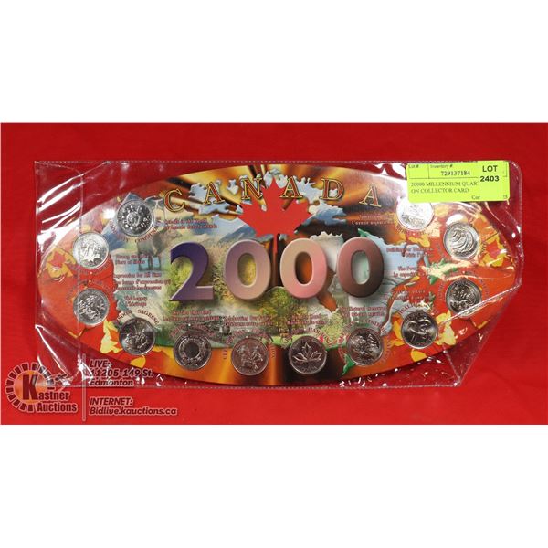 20000 MILLENNIUM QUARTER SET ON COLLECTOR CARD