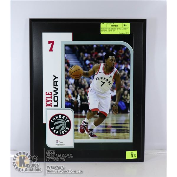 TORONTO RAPTORS "KYLE LOWRY" PLAQUE- 13" X 10"