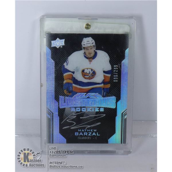 2016-17 UD BLACK LUSTROUS ROOKIES MATHEW BARZAL