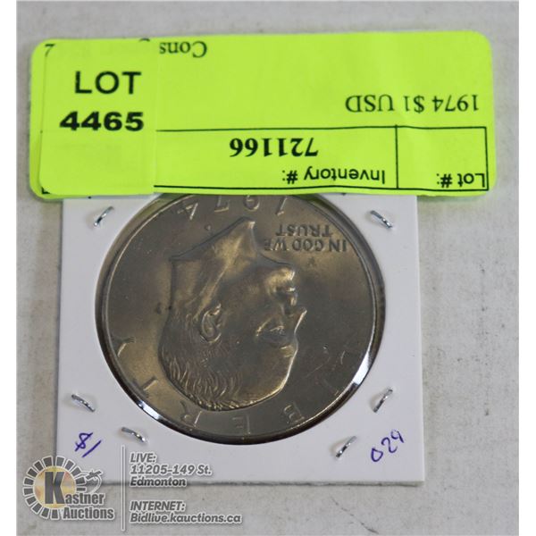 1974 $1 USD