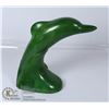 Image 1 : JADE STONE CARVED LARGE DOLPHIN CARVING TAMARACK