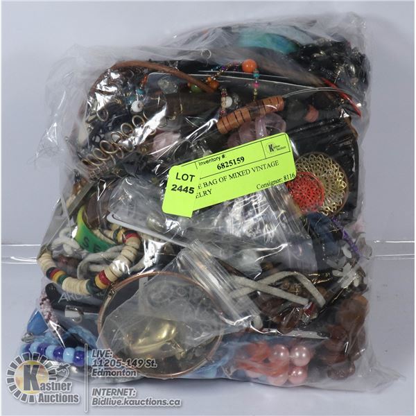 LARGE BAG OF MIXED VINTAGE JEWELRY