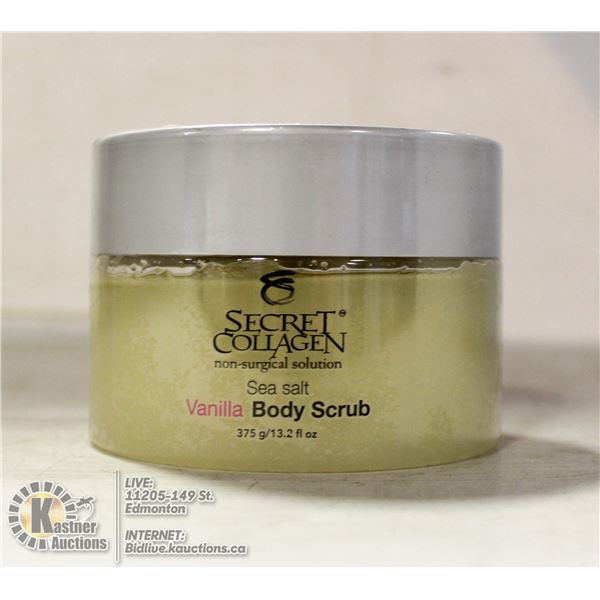 SECRET COLLAGEN SEA SALT VANILLA BODY SCRUB. 13.2