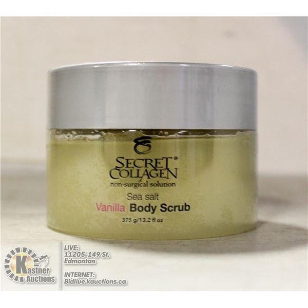 SECRET COLLAGEN SEA SALT VANILLA BODY SCRUB. 13.2