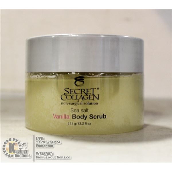SECRET COLLAGEN SEA SALT VANILLA BODY SCRUB. 13.2