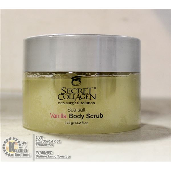 SECRET COLLAGEN SEA SALT VANILLA BODY SCRUB. 13.2