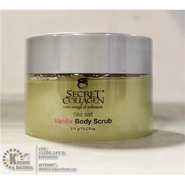 SECRET COLLAGEN SEA SALT VANILLA BODY SCRUB. 13.2