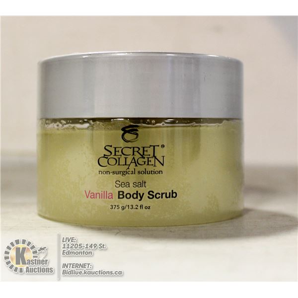 SECRET COLLAGEN SEA SALT VANILLA BODY SCRUB. 13.2