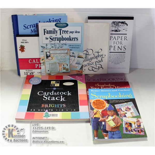 FLAT OF SCRAP BOOKING AND CALIGRAPHY PAPER & MORE.