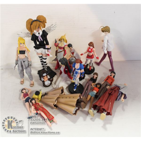 FLAT OF PVC ANIME FIGURES.