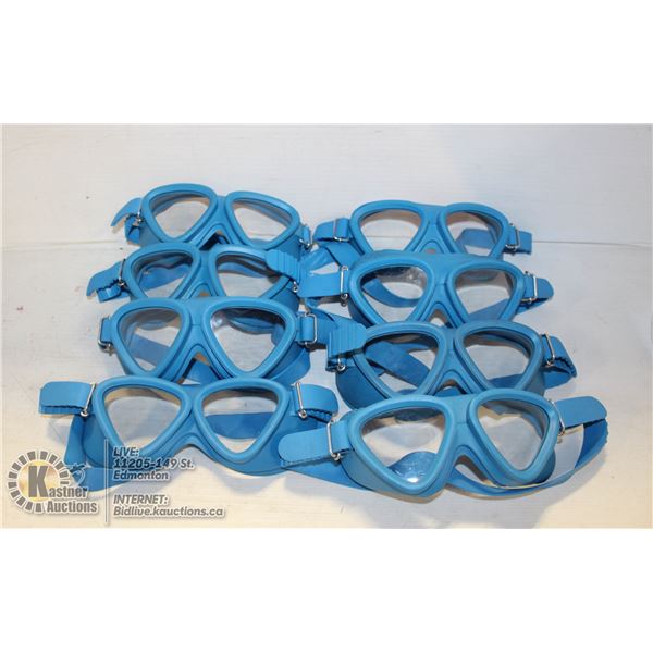 FLAT OF SCUBA GOOGLES.