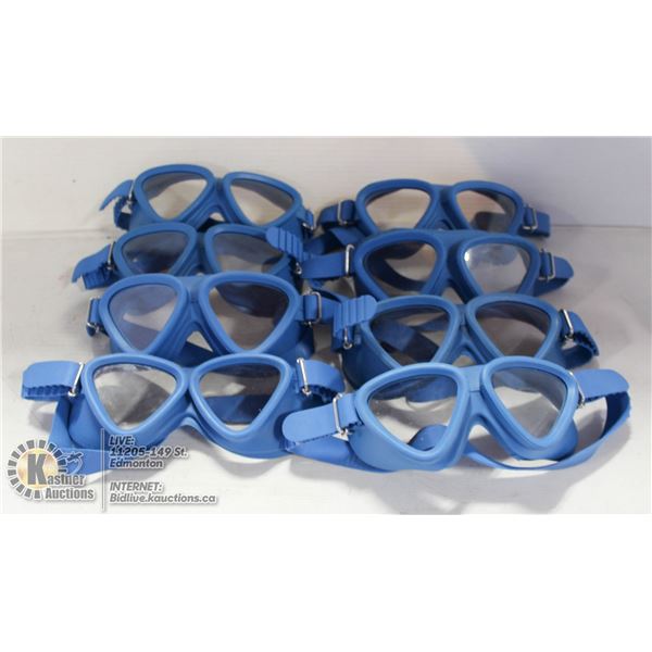 FLAT OF SCUBA GOOGLES.