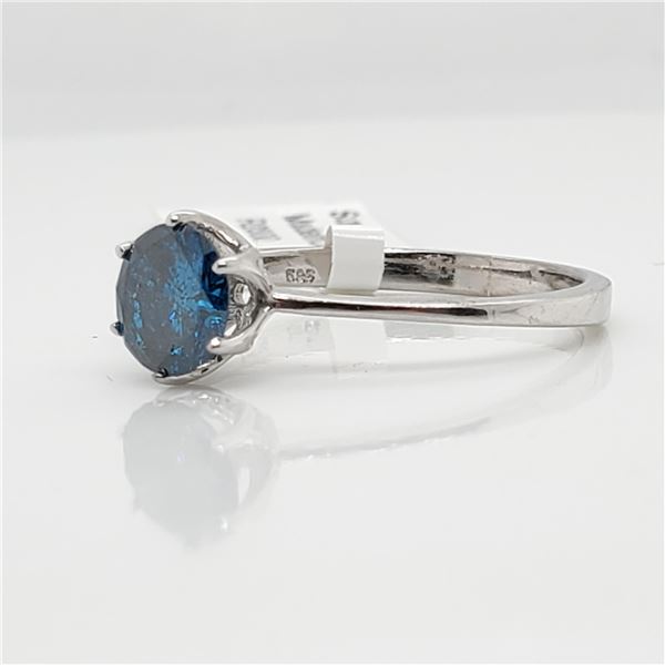 EC156-22 14K  BLUE DIAMOND RING