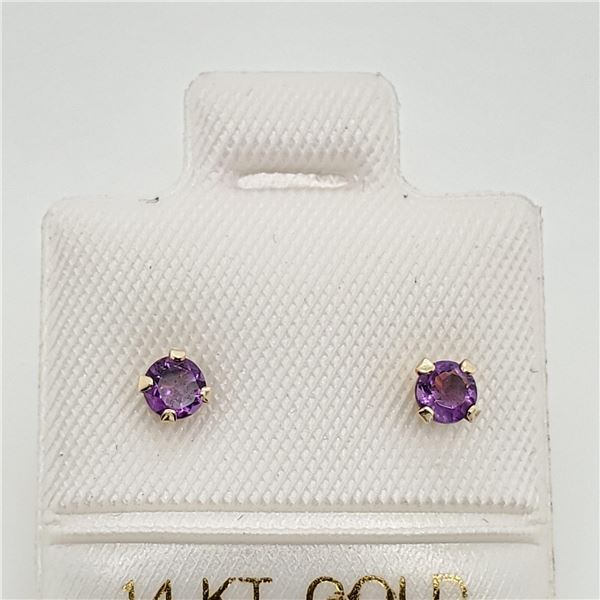 EC156-23 14K  NATURAL AMETHYST EARRINGS