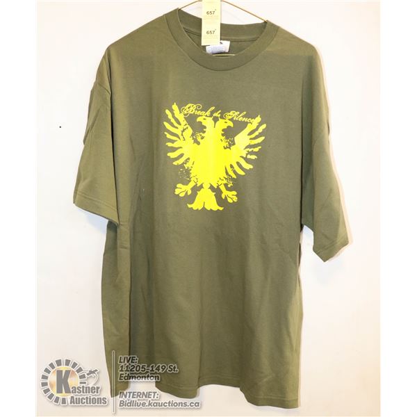 NEW SIZE EXTRA LARGE BREAK THE SILENCE T-SHIRT.