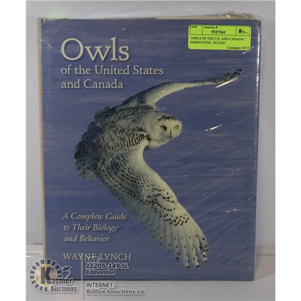 "OWLS OF THE U.S. AND CANADA" HARDCOVER- 242 PAG