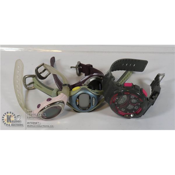 4 LADIES ATHLETIC WATCHES DIGITAL