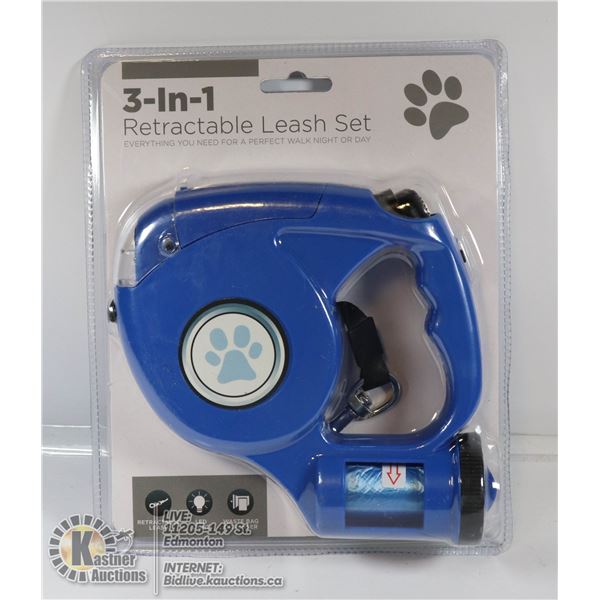 NEW RETRACTABLE DOG LEASH SET WITH BUILT IN LED
