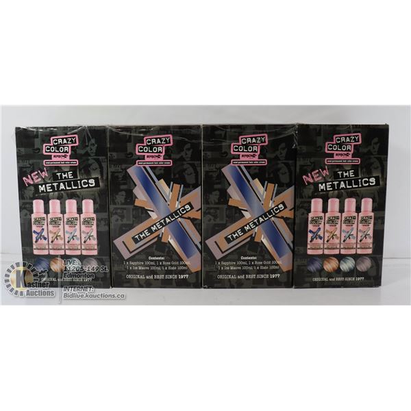 LOT OF 4 CRAZY COLOR THE METALLICS