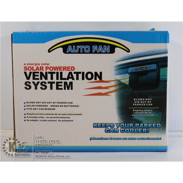 NEW SOLAR POWERED AUTO FAN VENTILATION SYSTEM