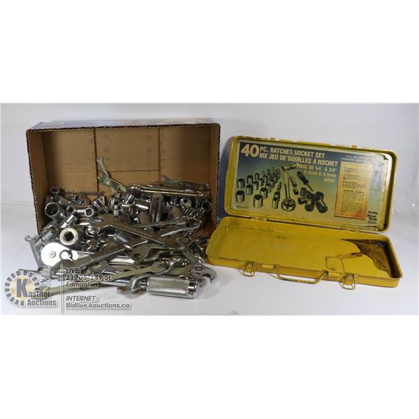 ASSORTED TOOL LOT OF SOCKETS & RATCHETS