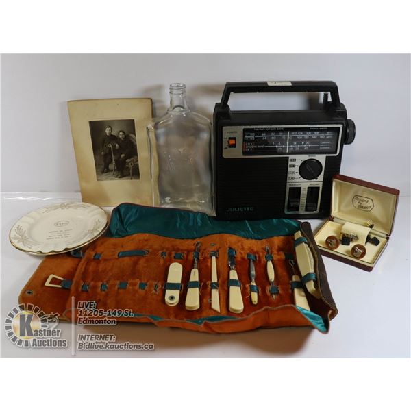 BOX OF MISC. COLLECTABLES AND PHOTOS