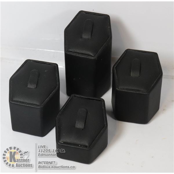 SET OF 4 BLACK RING DISPLAYS