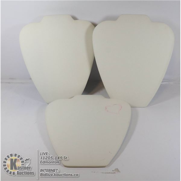 LOT OF 3 WHITE NECKLACE DISPLAYS