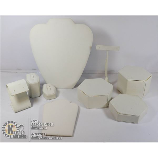 LOT OF WHITE JEWELRY DISPLAYS