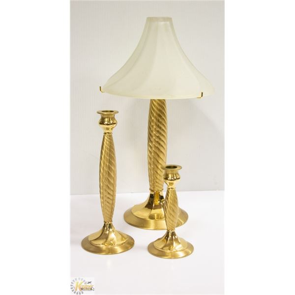 CANDLE HOLDERS & LAMP SET
