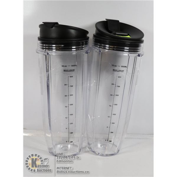 LOT OF 2 LARGE BLENDER CUPS.