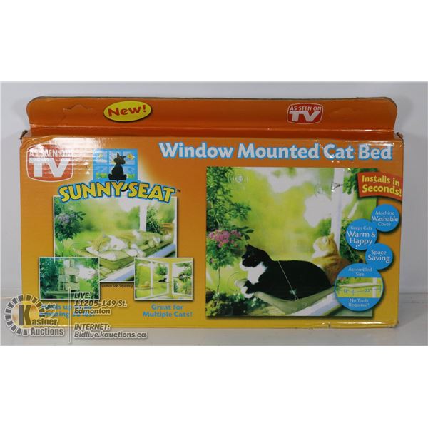 WINDOW MOUNTED CAT BED.