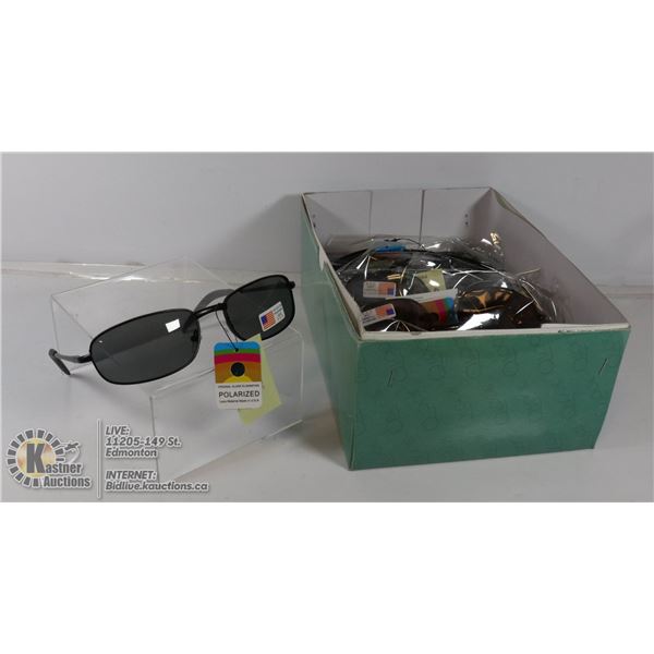 BOX OF SUNGLASSES.