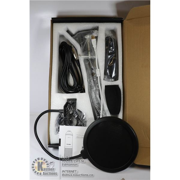 CONDERSER MICROPHONE WITH MOUNTING ARM AND POP