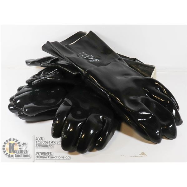FLAT HEAVY DUTY RUBBER GLOVES.