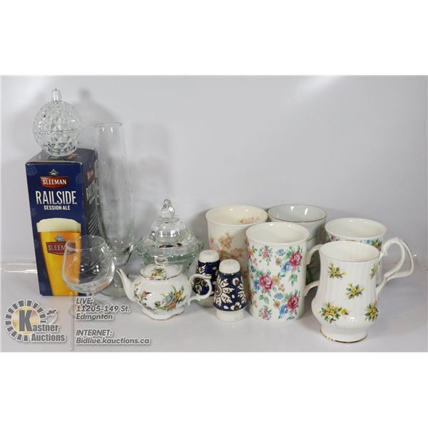 FLAT OF VARIOUS GLASSWARE.