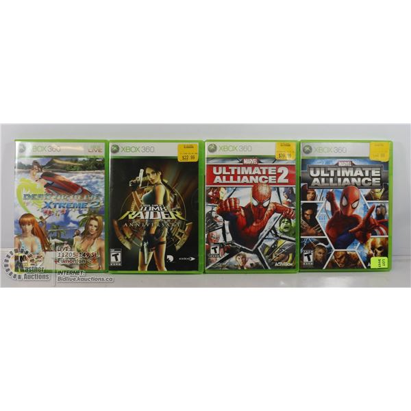 LOT OF 4 XBOX 360 GAMES.