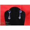 Image 1 : BLUE AND CLEAR SWAROVSKI CRYSTALS EARRINGS