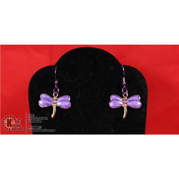 LIGHT PURPLE DRAGONFLY EARRINGS