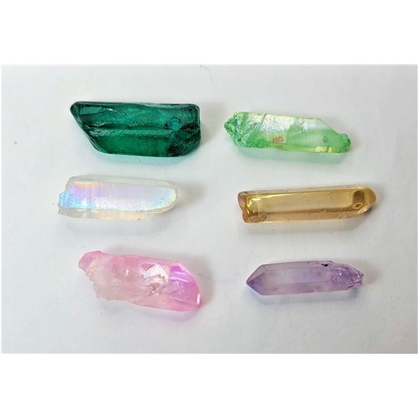 15)  LOT OF 6 NATURAL HEALING STONES, INCLUDES: