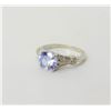 Image 1 : 17)  LAB CREATED WHITE SAPPHIRE RING SET IN 925