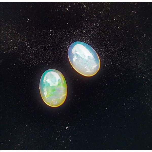 16)  LOT OF 2 MATCHED OVAL NATURAL ETHIOPEAN