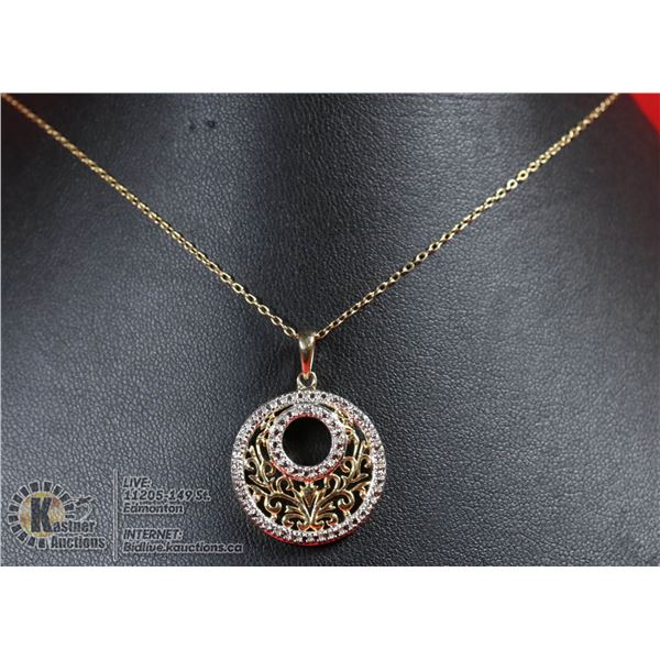 #147-DIAMOND ACCENT PENDANT & NECKLACE 18"