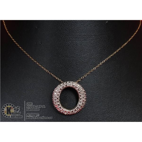 #144-DIAMOND ACCENT PENDANT & NECKLACE 18"